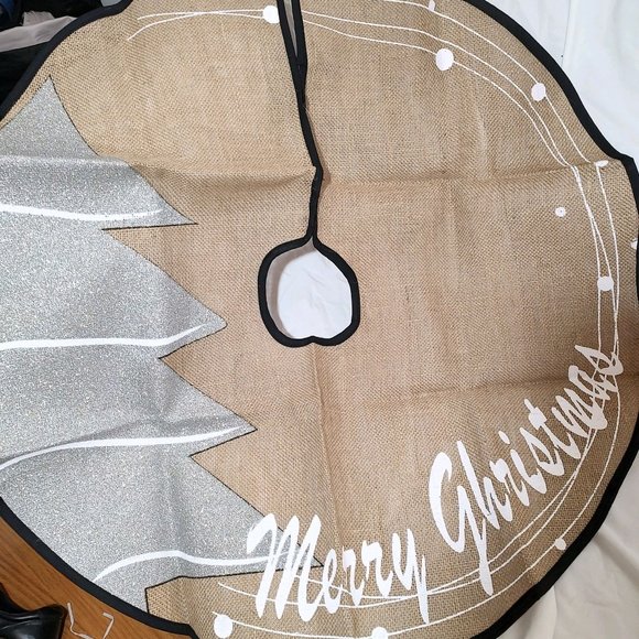HOHOTIME Holiday New Christmas Burlap Tree Skirt 3 Inch Hohotime